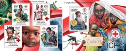 Centrafrica 2012, Red Cross Of France, Dunant, 4val In BF+BF - Henry Dunant