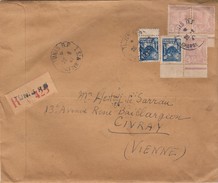 TUNISIE LETTRE. 26.8.1947. RECOMMANDE TUNIS CHARGEMENTS POUR LA VIENNE - Brieven En Documenten