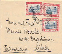 TSUMEB / SWA / South West Africa - 1937 , Briefchen Nach Lübeck - South West Africa (1923-1990)