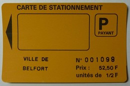 FRANCE - Parking - Flonic Schlumberger Before PIAF - 1970's - Ville De Belfort - 52,50 F - Mint - Sonstige & Ohne Zuordnung