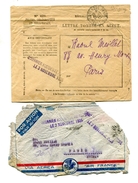 !!! LETTRE DE MONTEVIDEO RESCAPEE DE L'ACCIDENT DU 3/11/1935 AU BRESIL AVEC ENVELOPPE DE REEXPEDITION - Crash Post