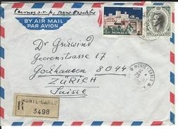 Mi 648, 779 R-Brief Monte Carlo 25.9.65 Nach Gockhausen CH - Cartas & Documentos