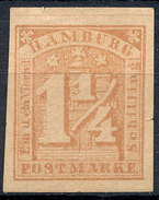 Stamp German States Hamburg 1864  1 1/4s Mint Lot#27 - Hambourg