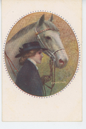 FEMMES - FRAU - LADY - HORSE - Jolie Carte Fantaisie Portrait Femme Et Cheval Signée MONESTIER - Monestier, C.