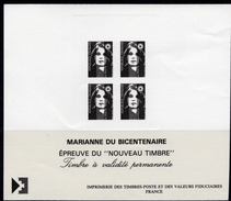 1993 - Epreuve Du "NOUVEAU TIMBRE" A Validité Permanente "MARIANNE DU BICENTENAIRE" (Tp N°2806) - Pruebas De Lujo