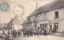 37. NEUVY LE ROI. CPA . RUE PRINCIPALE. ANIMATION. COMMERCE TABAC. ANNÉE 1906 + TEXTE - Neuvy-le-Roi