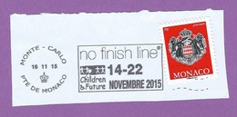 MONACO TIMBRE OBLITERE SUR FRAGMENT FLAMME NO FINISH LINE CHILDREN & FUTURE - Franking Machines (EMA)