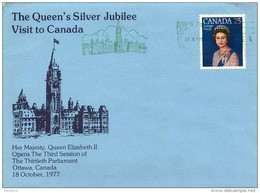 1977   Queen Elizabeth Opens Parliament Session Commemorative ÙCover House Of Commons Cancel - Lettres & Documents