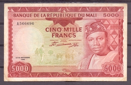 Mali 5000 Fr  1960  RR  Red  Rouge  RR  XF - Malí