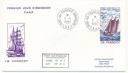 TAAF - Enveloppe FDC - 14,60 Bâtiment J.B. Charcot - Port Aux Français Kerguelen - 1/01/1987 - FDC