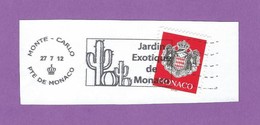 MONACO TIMBRE OBLITERE SUR FRAGMENT FLAMME JARDIN EXOTIQUE - Maschinenstempel (EMA)