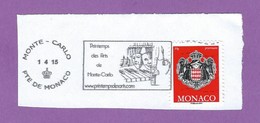 MONACO TIMBRE OBLITERE SUR FRAGMENT FLAMME PRINTEMPS DES ARTS DE MONTE CARLO - Maschinenstempel (EMA)