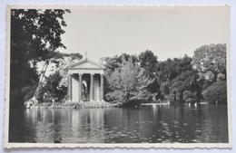 CARTOLINA 1940 " ROMA - LAGHETTO DI VILLA UMBERTO E TEMPIO D'ESCULAPIO"  NON VIAGGIATA - Parks & Gärten