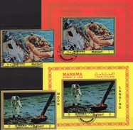 Mondflug 1972 Manama 969,1085,Blocks 191+215 O 41€ Landung Wasserung Apollo 8 Astronauten Blocs Space Sheets Bf VAE - Sammlungen