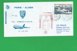 PREMIERE LIAISON AIRBUS A 300 B PARIS ALGER - 1960-.... Cartas & Documentos