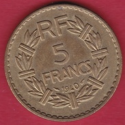 France 5 Francs Lavrillier Cupro-alu - 1940 - SUP - Other & Unclassified