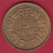 France 5 Francs Lavrillier Cupro-alu - 1940 - SUP - Other & Unclassified