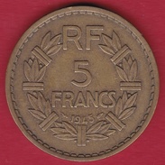 France 5 Francs Lavrillier Cupro-alu - 1945 - Andere & Zonder Classificatie