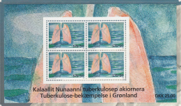 Greenland MNH 2008 Scott #B33a Minisheet Of 4 575o + 50o Fight Against Tuberculosis - Ungebraucht