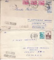 5047FM- TRAIN, PLANE, TELEGRAPH, CAR, SPHYNX, TELEPHONE, ELECTRICITY, STAMPS ON COVERS, 5X, 1974-1976, ROMANIA - Lettres & Documents