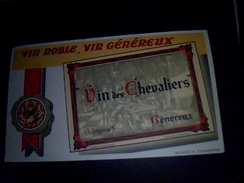 Publicitee Buvard Vin Des Chevaliers Genereux - V