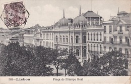 POSTCARD PORTUGAL LISBOA - PRAÇA DO PRINCIPE REAL , D. MANUEL II   -  STAMP - Storia Postale