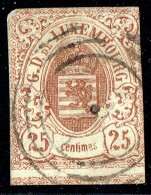 Armoiries 25 Cent.  Non Detelé Marges étroites Prifix 8  Oblitéré  Voisin En Bas - 1859-1880 Wapenschild