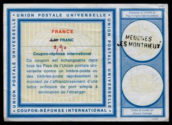 FRANCE  International Reply Coupon / Coupon Réponse International - Antwortscheine