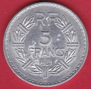 France 5 Francs Lavrillier Aluminium - 1947 B - SUP - Autres & Non Classés