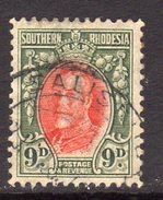 Southern Rhodesia 1931-7 GV 'Head' 9d Vermilion & Olive Green, Perf. 12, Used (SG 21b) - Southern Rhodesia (...-1964)