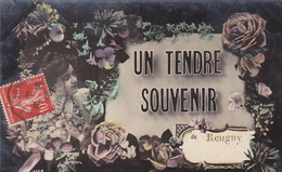 37 REUGNY. CPA RARE. UN TENDRE SOUVENIR DE REUGNY. ANNÉE 1909 - Reugny