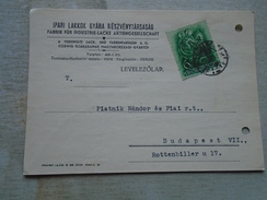 D147931 Hungary   Ipari Lakkok Gyara  A.G.Coswig - Piatnik Nandor 1938 - Briefe U. Dokumente