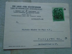 D147942 Hungary   Ipari Lakkok Gyara  A.G.Coswig - Piatnik Nandor 1938 - Cartas & Documentos