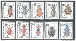 France 1982-83 Postage Due, Insects -  Mi 106-115 - MNH (**) - 1960-.... Mint/hinged