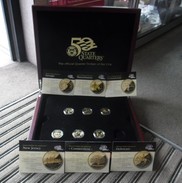 COFFRET De 6 Quarters Dollars USA  Dorés OR FIN De 1999 Et 2000 Série Dollar Commemoratif Et Certificats - Collections