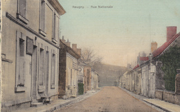 37 REUGNY. BELLE CPA COULEUR TOILÉE. RUE NATIONALE. NON VOYAGEE - Reugny