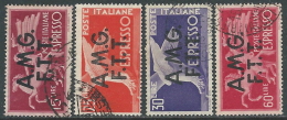 1947-48 TRIESTE A ESPRESSO USATO DEMOCRATICA 4 VALORI - L16 - Posta Espresso