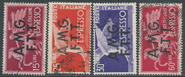 1947-48 TRIESTE A ESPRESSO USATO DEMOCRATICA 4 VALORI - L17 - Posta Espresso