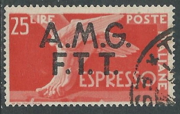 1947-48 TRIESTE A ESPRESSO USATO DEMOCRATICA 25 LIRE - L32 - Posta Espresso