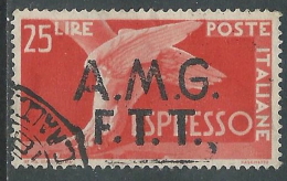 1947-48 TRIESTE A ESPRESSO USATO DEMOCRATICA 25 LIRE - L37 - Posta Espresso