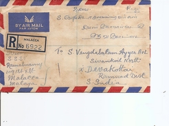 Malacca ( Lettre Recommandée De 1952 De Malacca Vers L'Inde à Voir) - Malacca