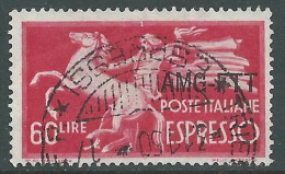 1950 TRIESTE A ESPRESSO USATO DEMOCRATICA 60 LIRE - L34 - Posta Espresso