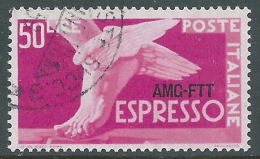 1952 TRIESTE A ESPRESSO USATO DEMOCRATICA 50 LIRE - L13 - Posta Espresso