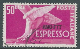 1952 TRIESTE A ESPRESSO USATO DEMOCRATICA 50 LIRE - L14 - Posta Espresso