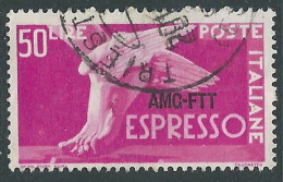 1952 TRIESTE A ESPRESSO USATO DEMOCRATICA 50 LIRE - L16 - Posta Espresso