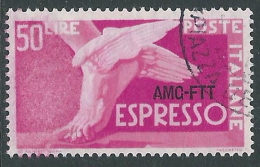 1952 TRIESTE A ESPRESSO USATO DEMOCRATICA 50 LIRE - L19 - Posta Espresso