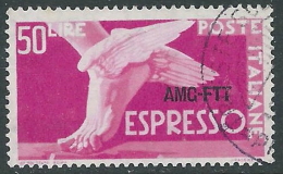 1952 TRIESTE A ESPRESSO USATO DEMOCRATICA 50 LIRE - L22 - Express Mail