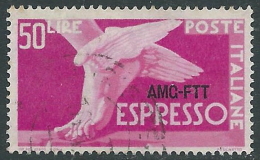 1952 TRIESTE A ESPRESSO USATO DEMOCRATICA 50 LIRE - L24 - Posta Espresso