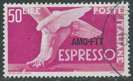 1952 TRIESTE A ESPRESSO USATO DEMOCRATICA 50 LIRE - L26 - Express Mail