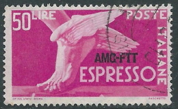 1952 TRIESTE A ESPRESSO USATO DEMOCRATICA 50 LIRE - L27 - Posta Espresso